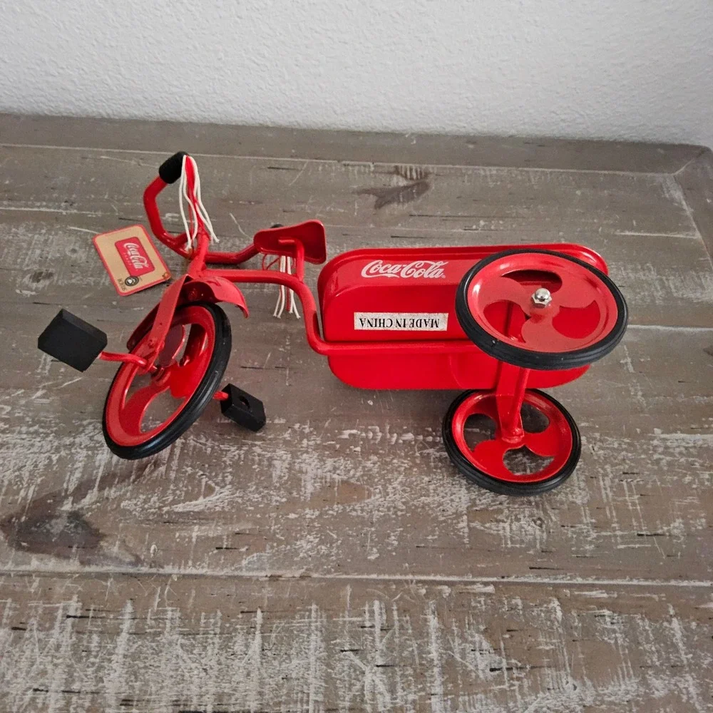 Coca-Cola Boyd's Bear Metal Tricycle Wagon Figurine Advertising Collectible